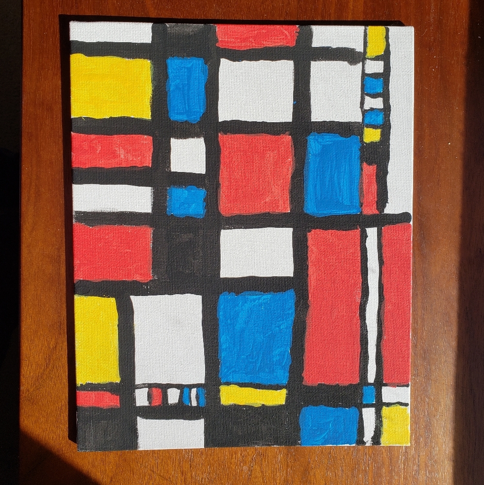 Primary Movement- Acrylic on Canvas Board